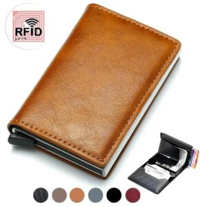 Leather Pop-Up Wallet with RFID Blocking | Slim Minimalist Card Holder for Men