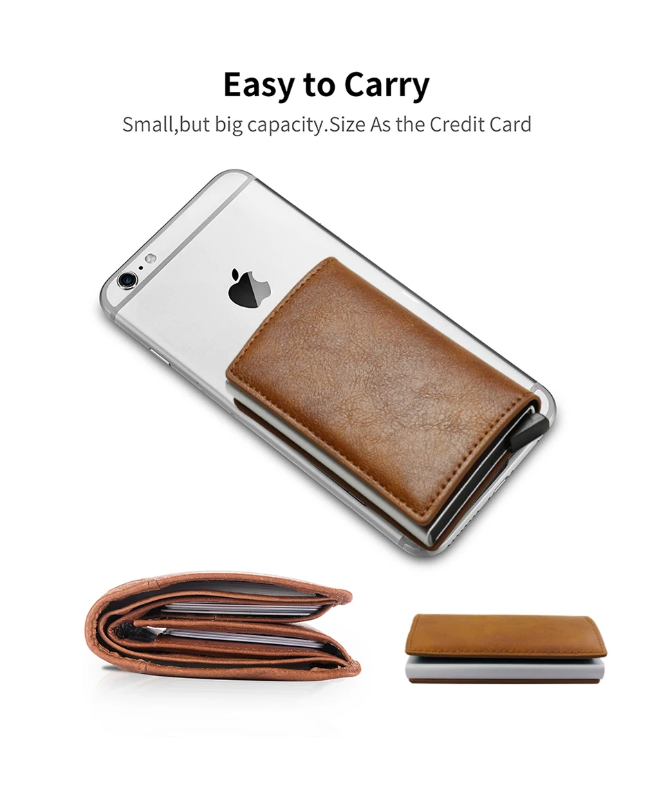 Leather Pop-Up Wallet with RFID Blocking | Slim Minimalist Card Holder for Men - Image 9