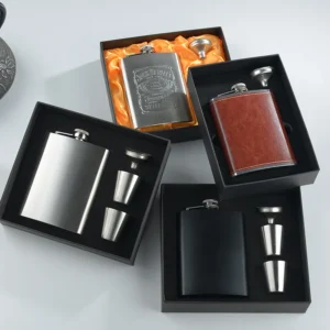 Branded stainless steel gift box with 2 cups a bucket