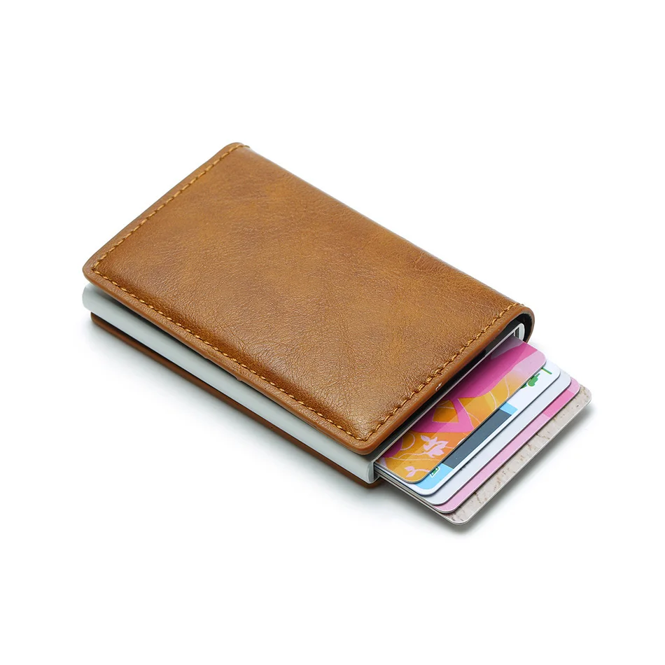 Leather Pop-Up Wallet with RFID Blocking | Slim Minimalist Card Holder for Men - Image 4