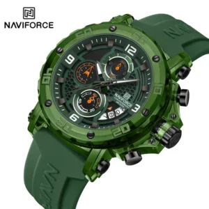 Naviforce Marquis NF 7123 Green Sports Watch | Waterproof 5ATM, Luminous Dial