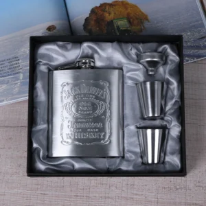 Jack Daniel's embossed stainless steel whiskey flask