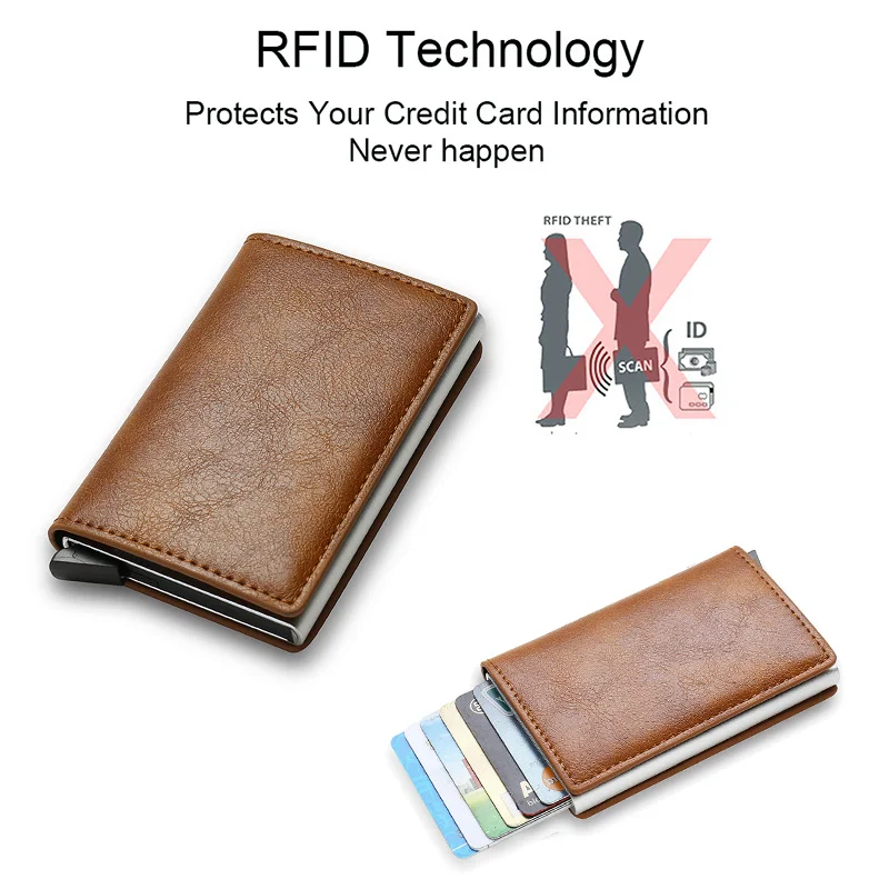 Leather Pop-Up Wallet with RFID Blocking | Slim Minimalist Card Holder for Men - Image 6